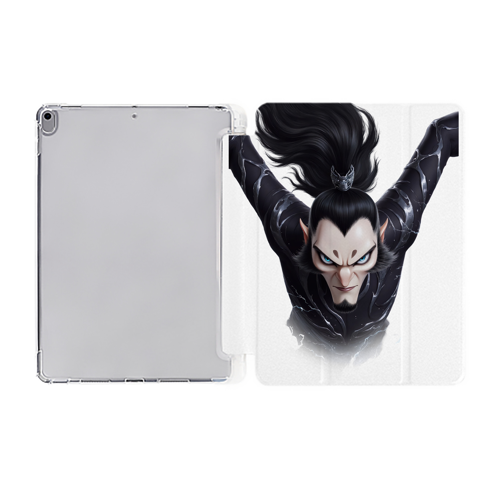（画像用） Ne Zha 2 ナタ 魔童の大暴れ IPad ケース ペン収納付き 三つ折りスタンド PUレザー×シリコン 対応機種9.5/10.5/10.9インチ